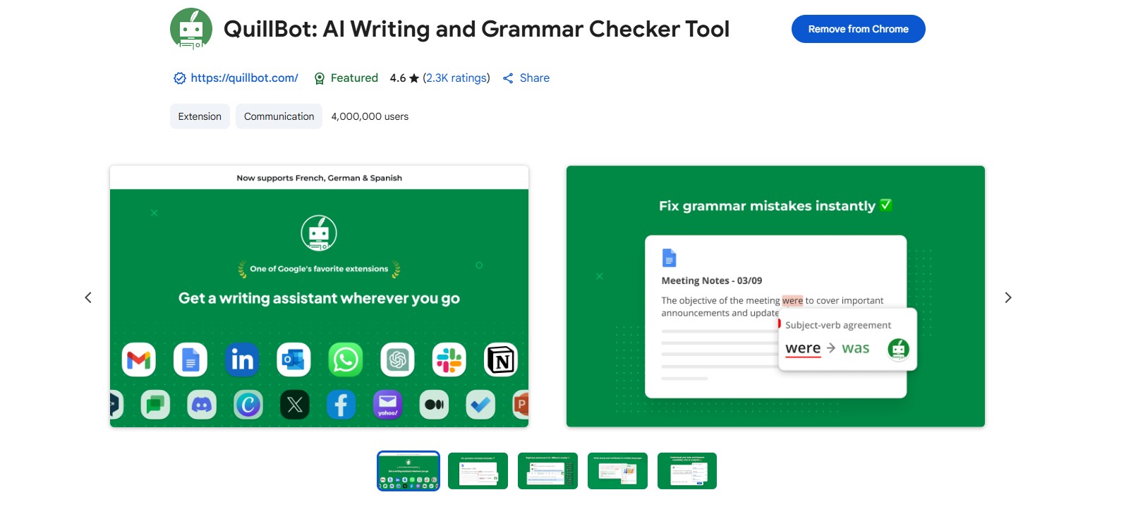 Quillbot AI paraphraser Extension