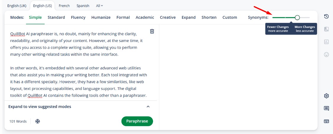 synonyms customization