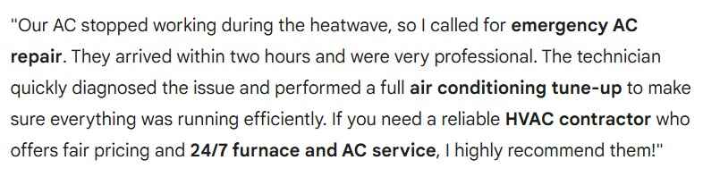 example of a high-quality, relevant, and keyword-enriched review